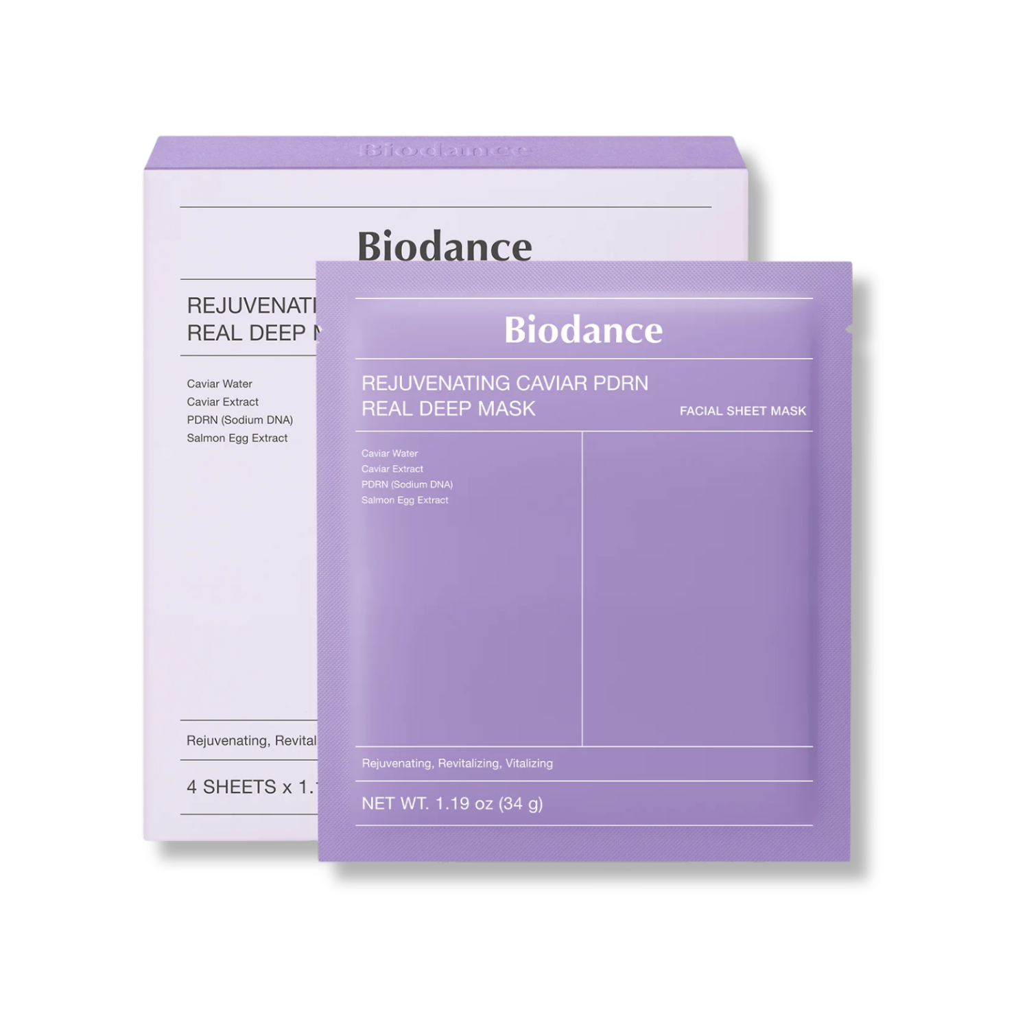 Biodance Rejuvenating Caviar PDRN Real Deep Mask packaging on a white background