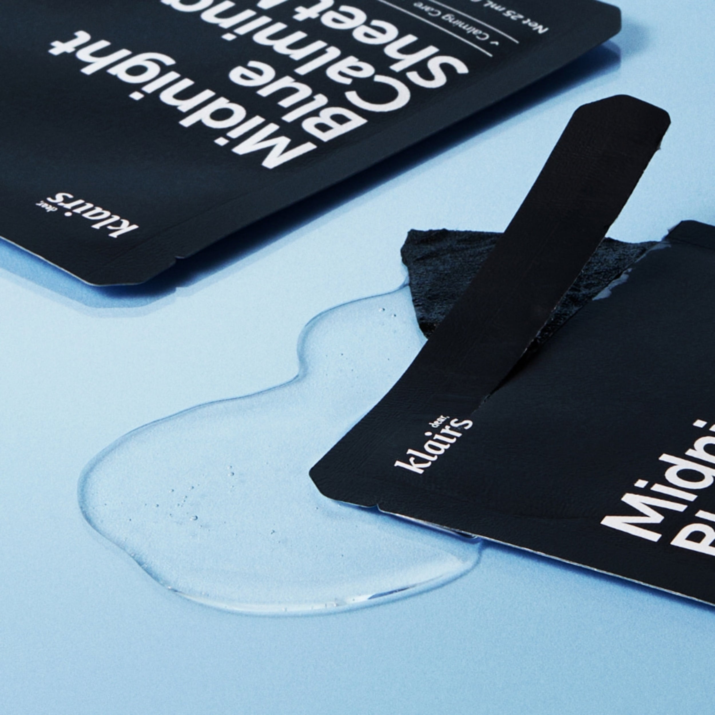 Klairs eye masks on a light blue background