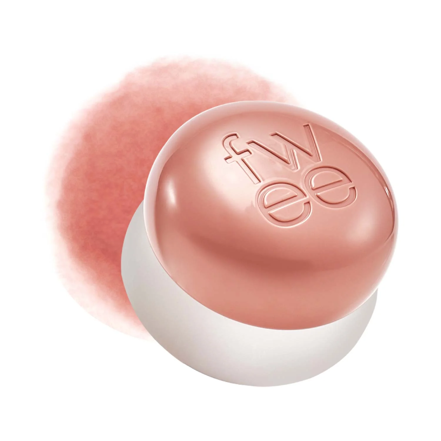 Pink lip balm with 'fwEE' branding on a white background