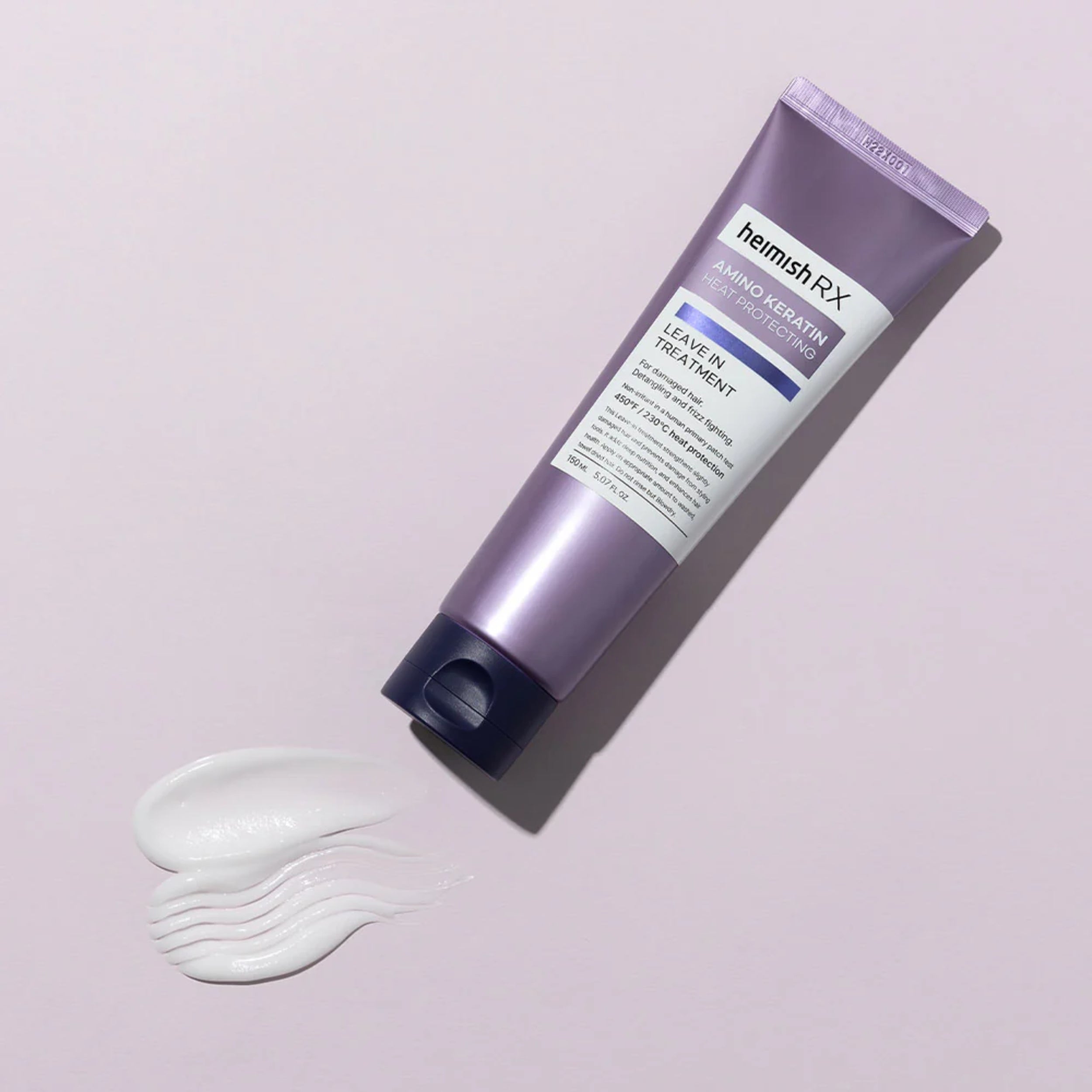 Heimish RX leave-in treatment tube on a light pink background