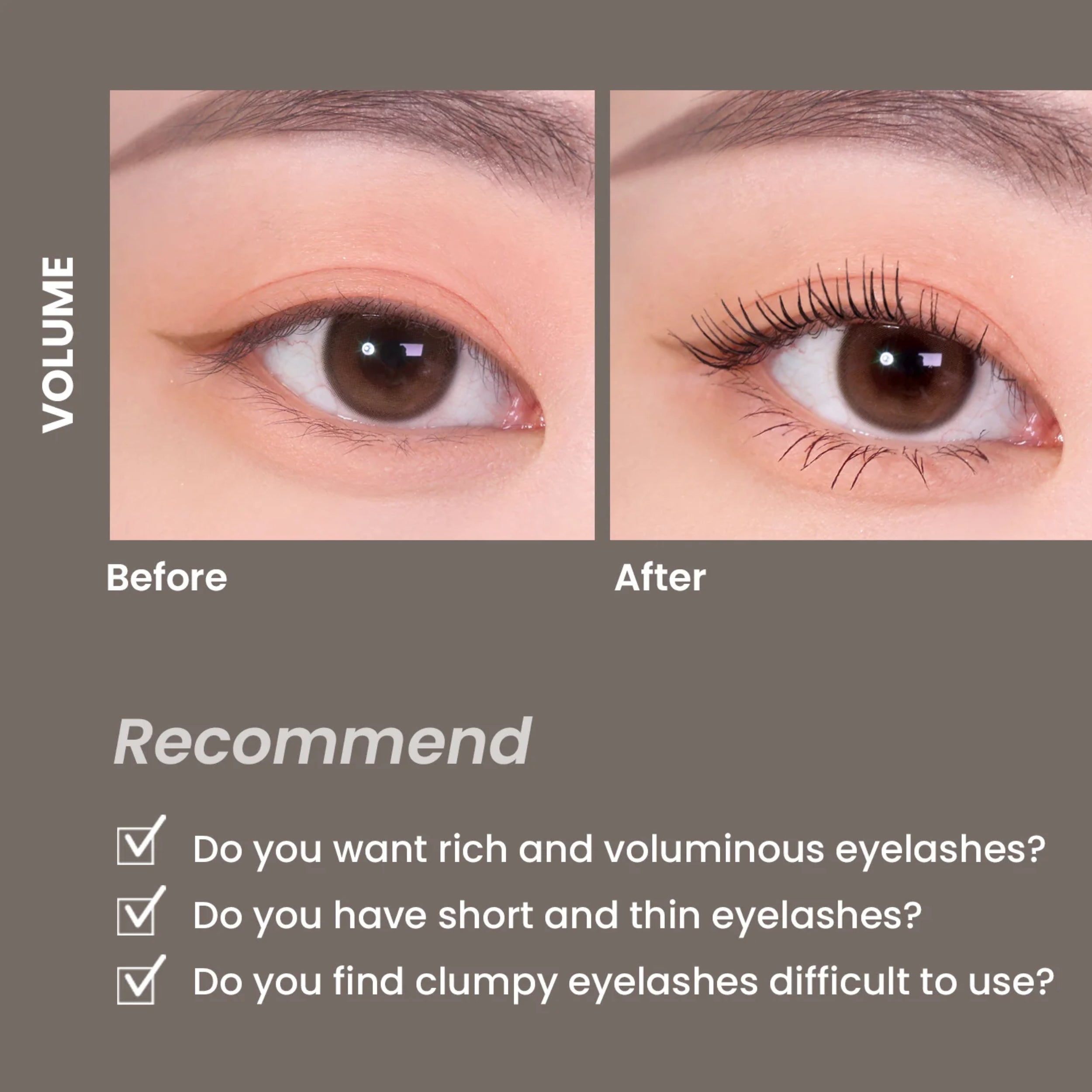 before and after after mascara Heimish