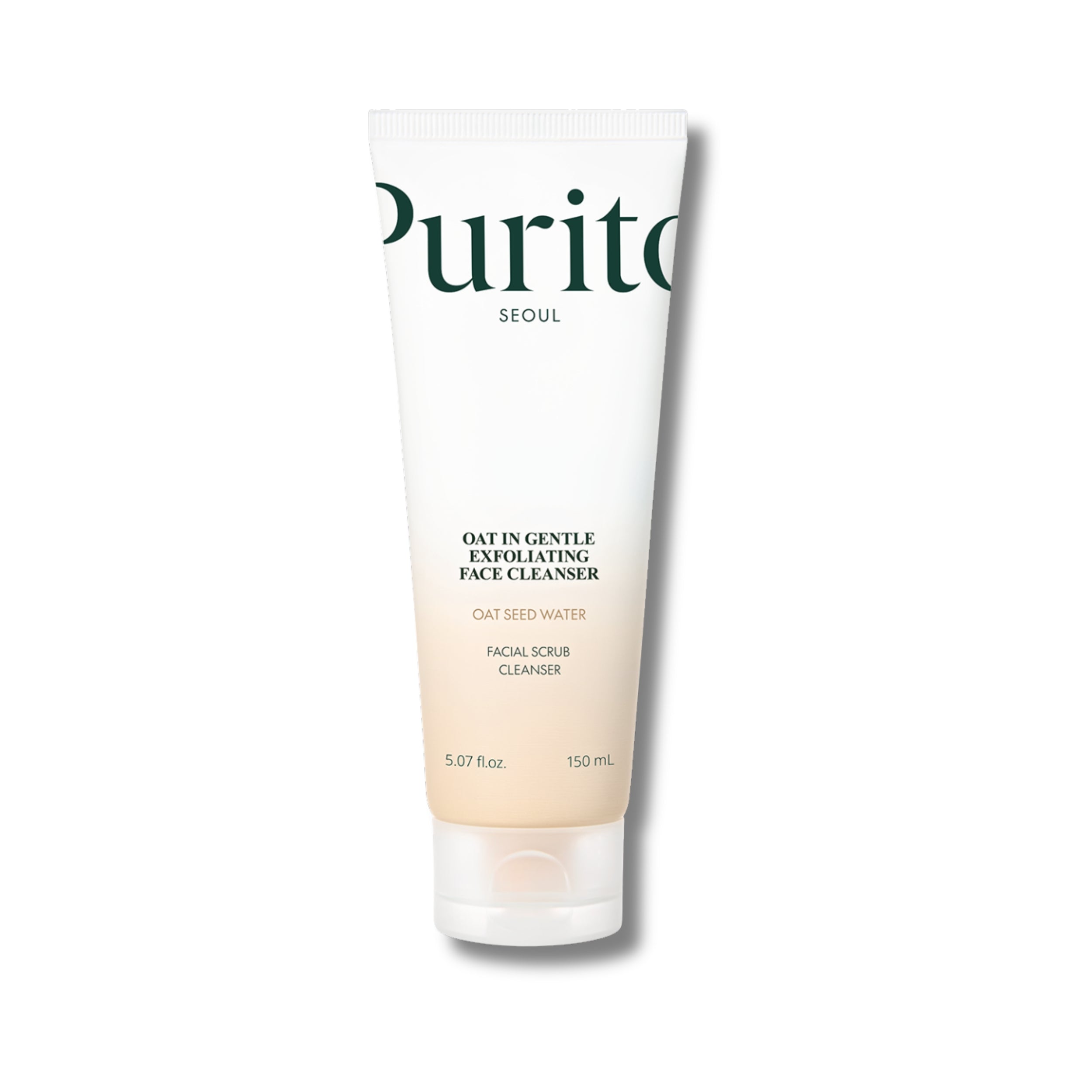 Tube of Purito Seoul Oat in Gentle Exfoliating Face Cleanser on a white background