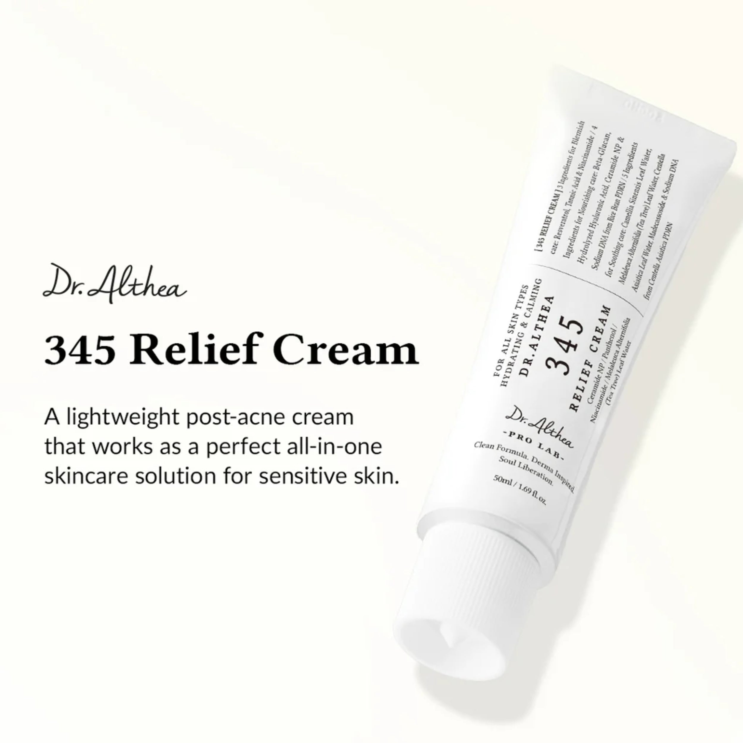 Dr. Althea 345 Relief Cream tube on a white background