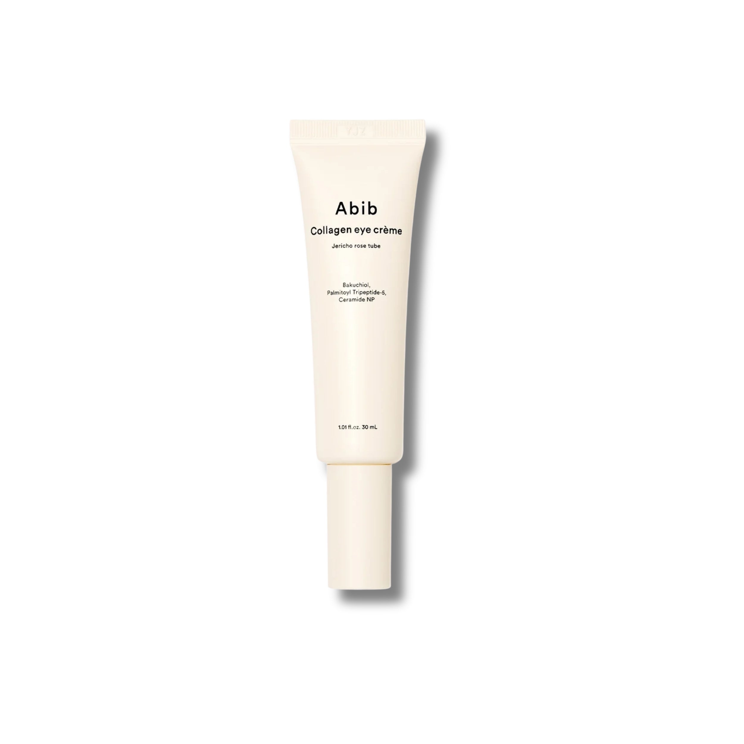 Tube of Abib Collagen eye crème on a white background