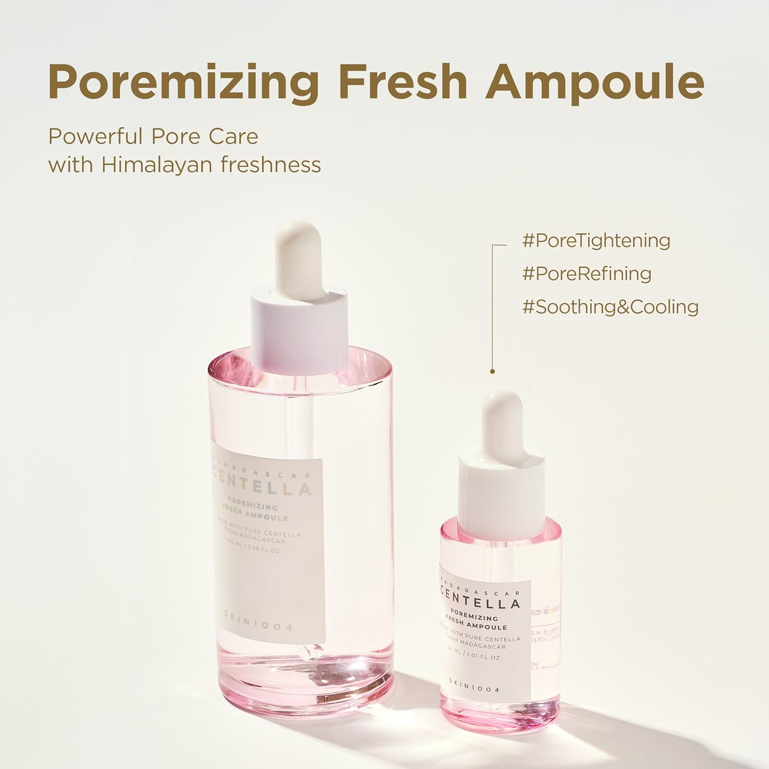 Two skincare ampoules with droppers on a light background, featuring the brand 'Nentella'.