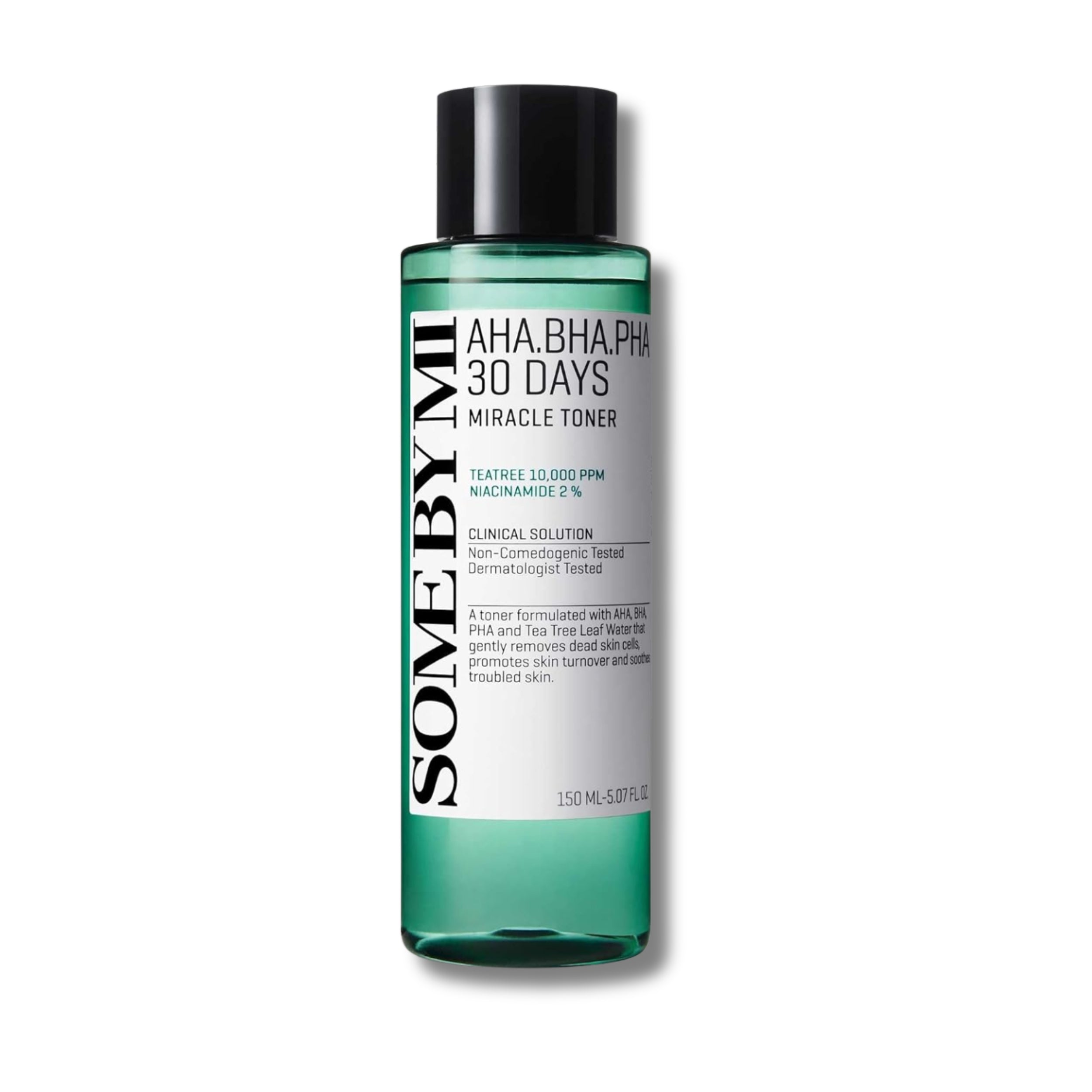 Bottle of Some By Mi AHA.BHA.PHA 30 Days Miracle Toner on a white background