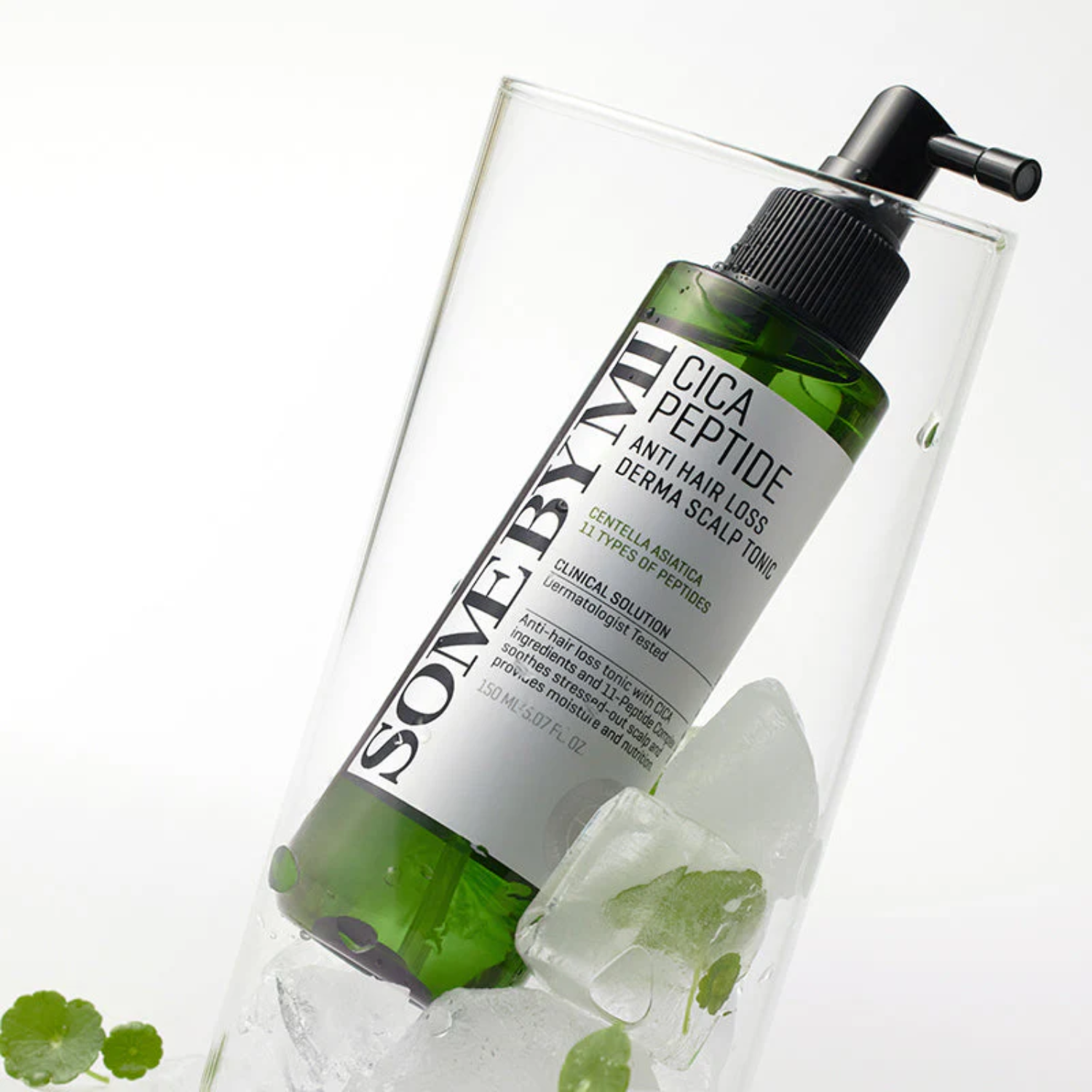 Sonebymi Cica Peptide bottle in a clear container with a white background