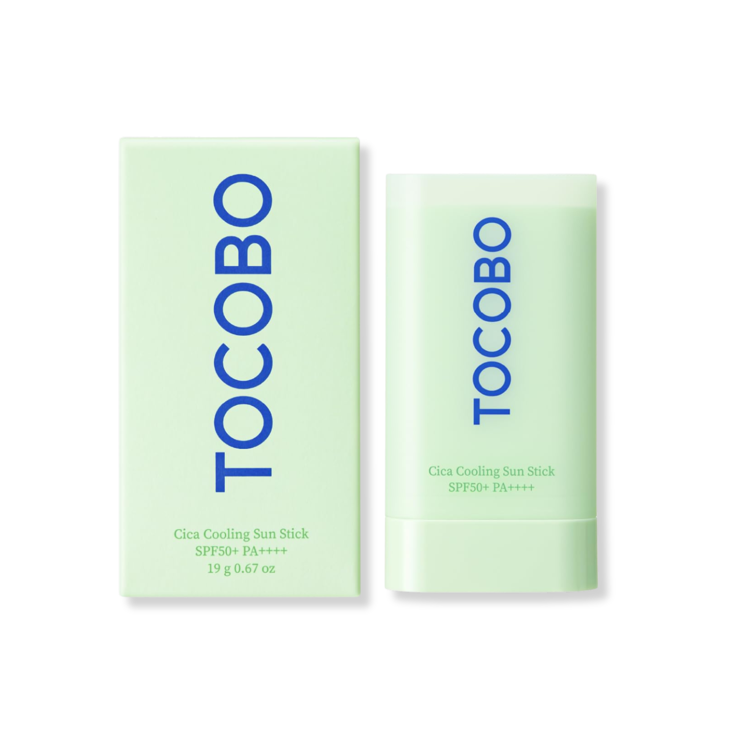 Tocobo sunscreen stick and packaging on a white background