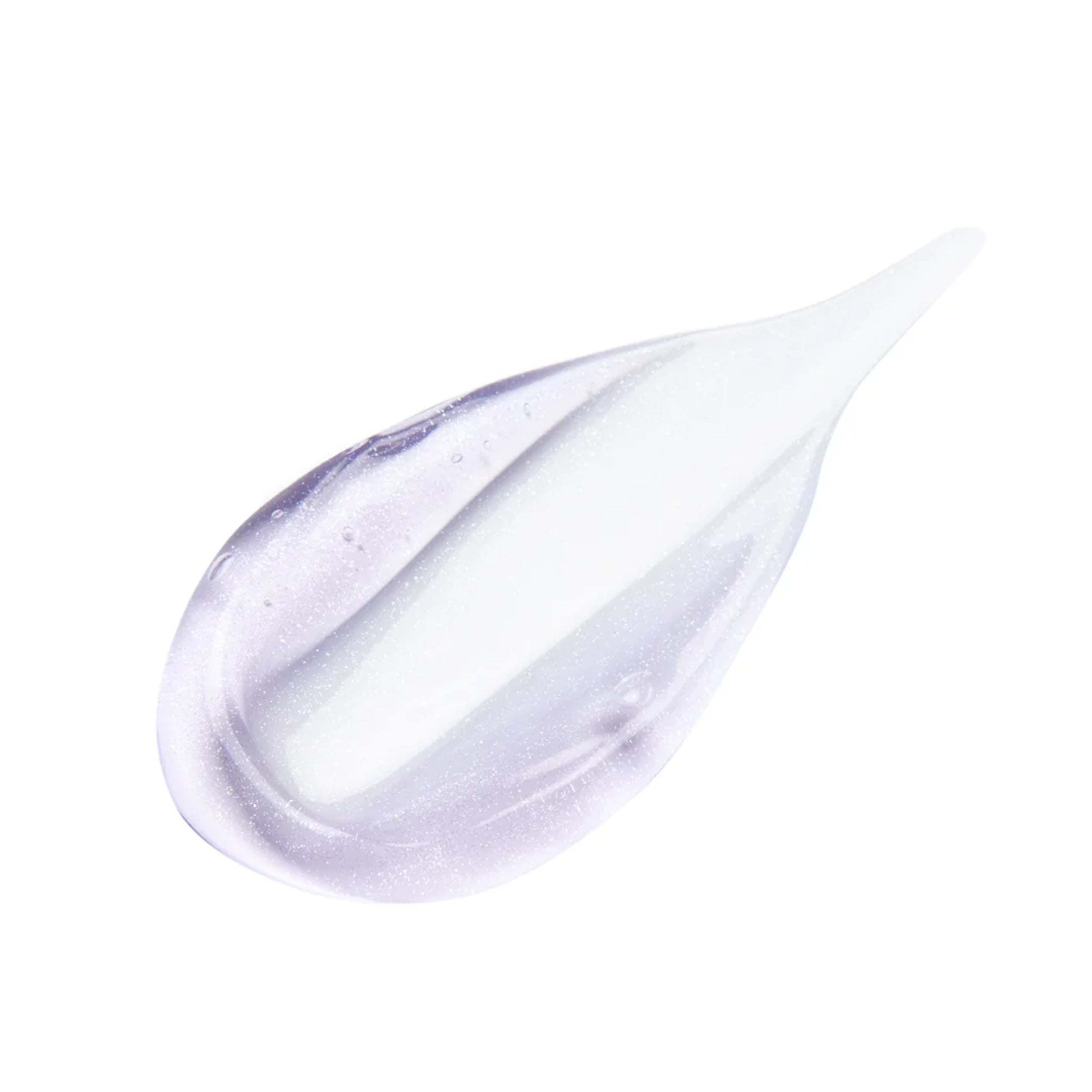 Clear gel-like substance on a white background
